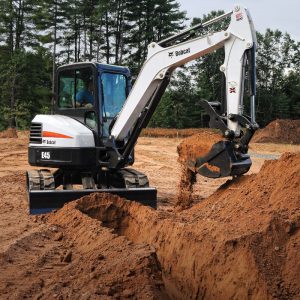 Bagr při zemních pracích